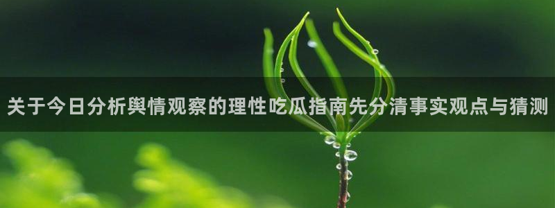 91 吃瓜:关于今日分析舆情观察的理性吃瓜指南先分清事实观点与猜测