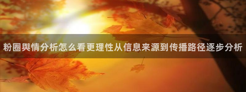 51吃瓜今日大赛:粉圈舆情分析怎么看更理性从信息来源到传播路径逐步分析
